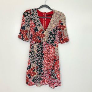 zara red daisy dress